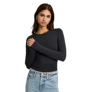 Supersoft Fitted Double Layer Crew Neck Long Sleeve Tee - SZ Small - NWT